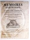 SCHEEL, OTTO HEINRICH. Mémoires dArtillerie, contenant lArtillerie Nouvelle.  1777